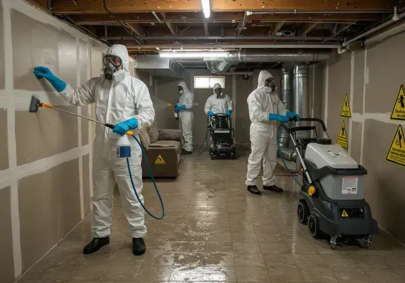 Basement Moisture Removal and Structural Drying process in Wyoming County, PA